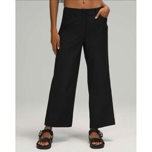Lululemon City Sleek 5 Pocket Wide-Leg High‎ Rise 7/8 Length black Size 27